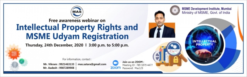 Virtual Seminars/ Webinars on Intellectual Property Rights (IPR)  and MSME Udyam Registration. 